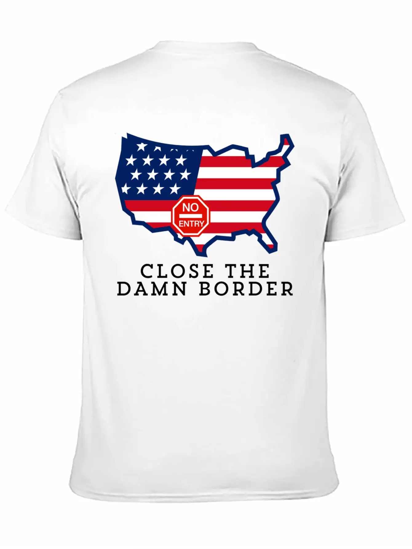 Close The Border Flag Basic Graphic T-Shirt – Daily Comfort In Soft Cotton