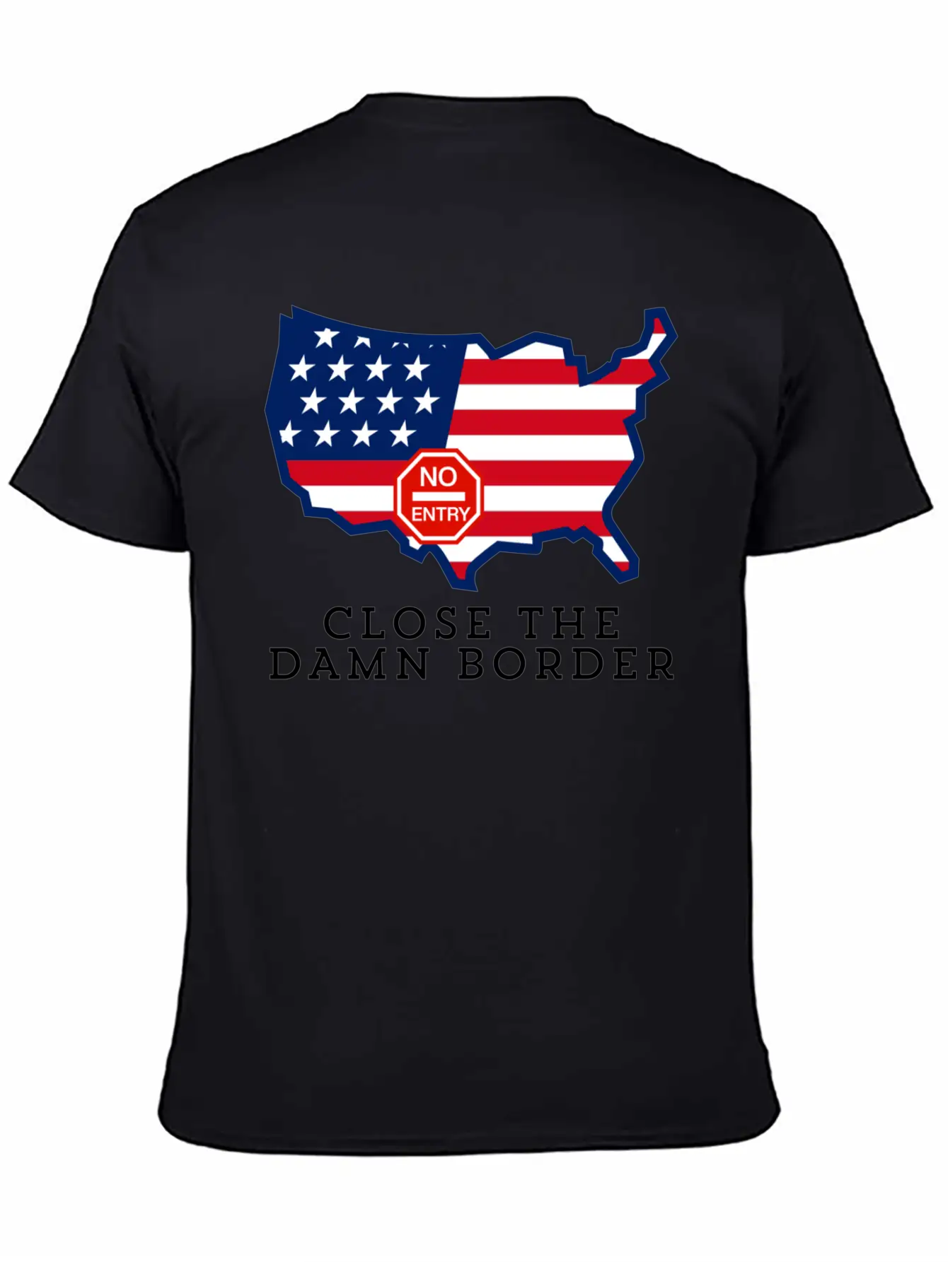 Close The Border Flag Basic Graphic T-Shirt – Daily Comfort In Soft Cotton