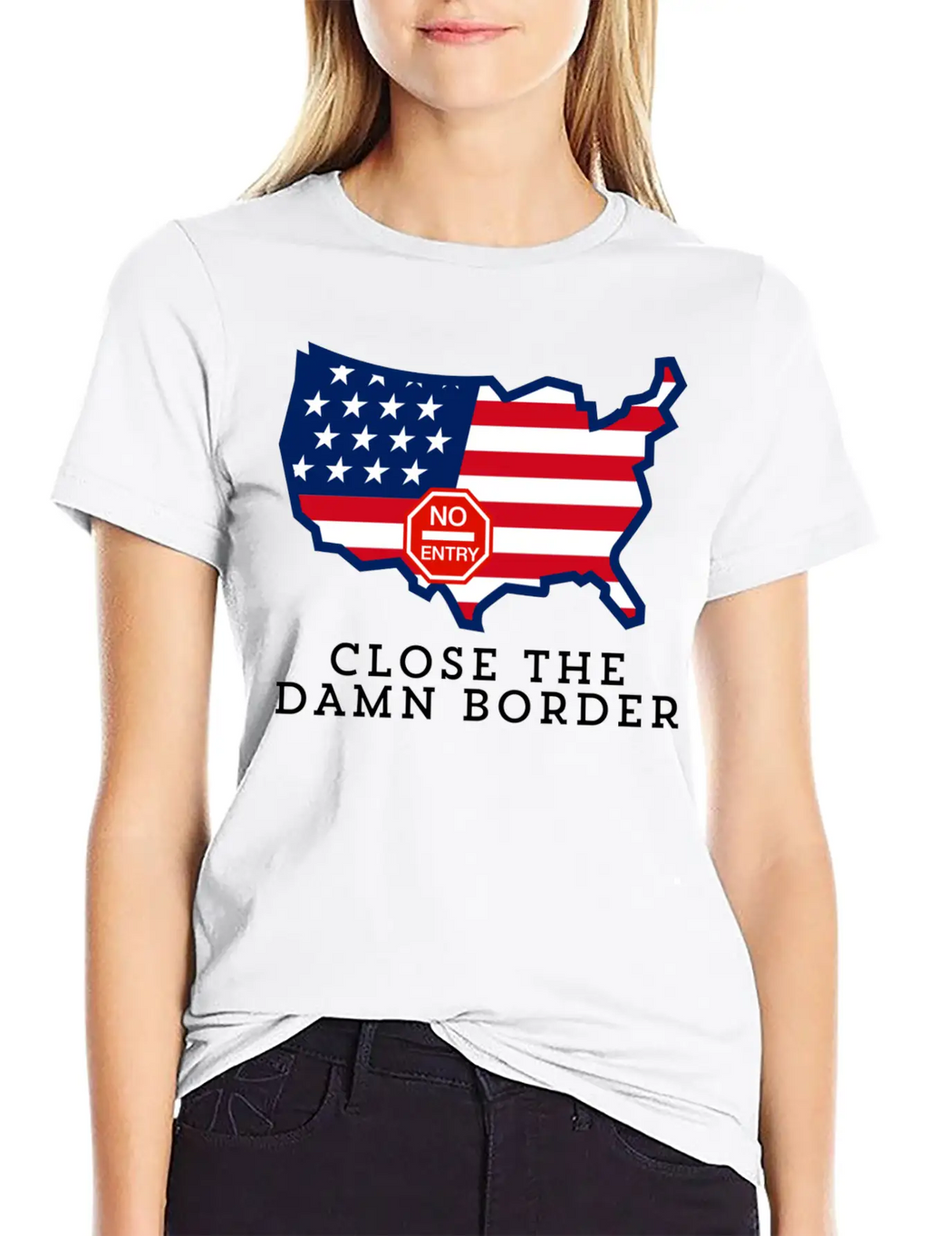 Close The Border Flag Basic Graphic T-Shirt – Daily Comfort In Soft Cotton