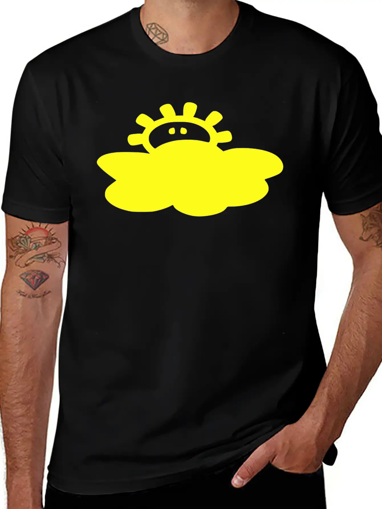 Cloud_sun Weather Vector Stylish Everyday T-Shirt – Unisex Basic Cotton Tee