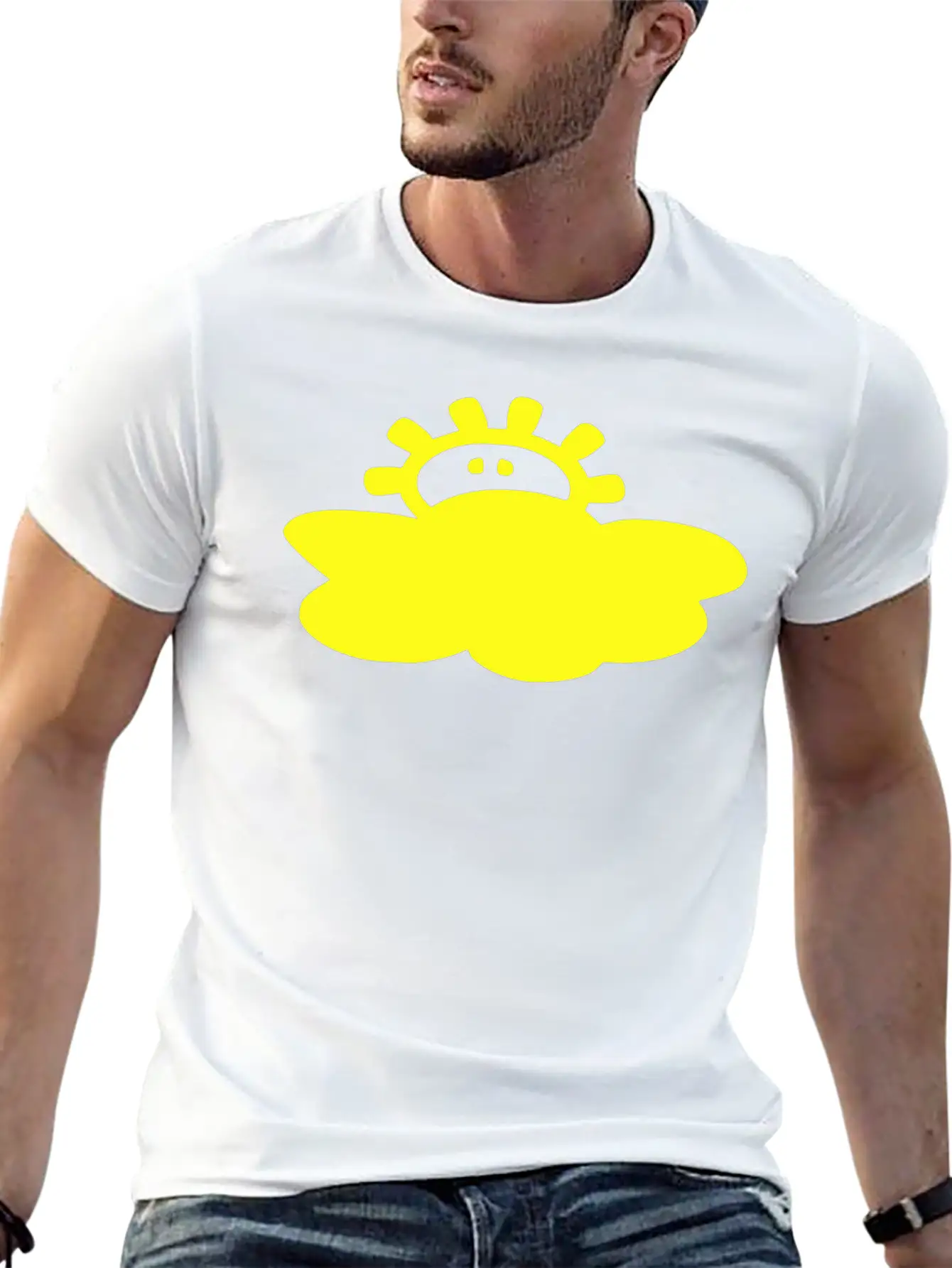 Cloud_sun Weather Vector Stylish Everyday T-Shirt – Unisex Basic Cotton Tee