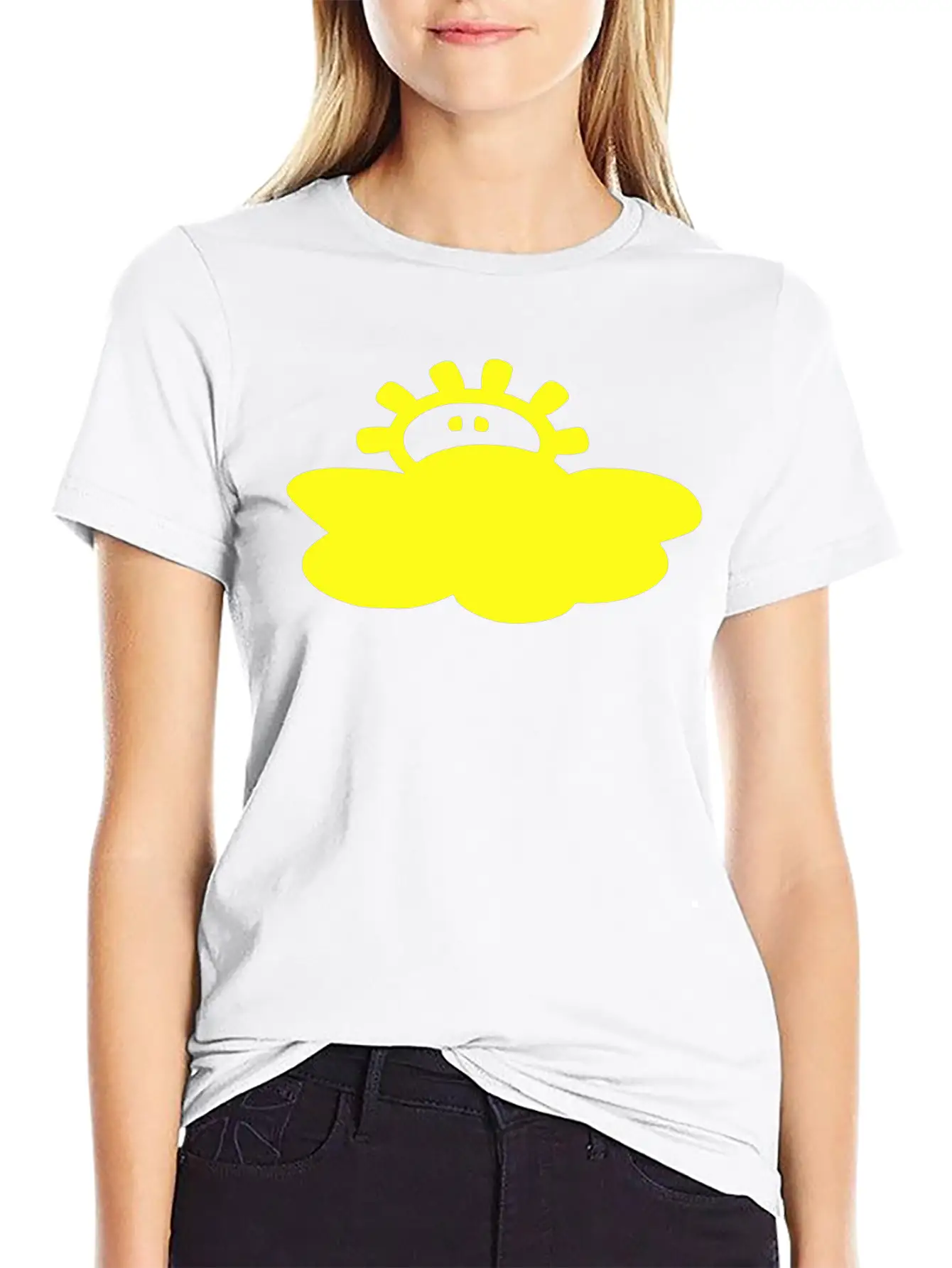 Cloud_sun Weather Vector Stylish Everyday T-Shirt – Unisex Basic Cotton Tee