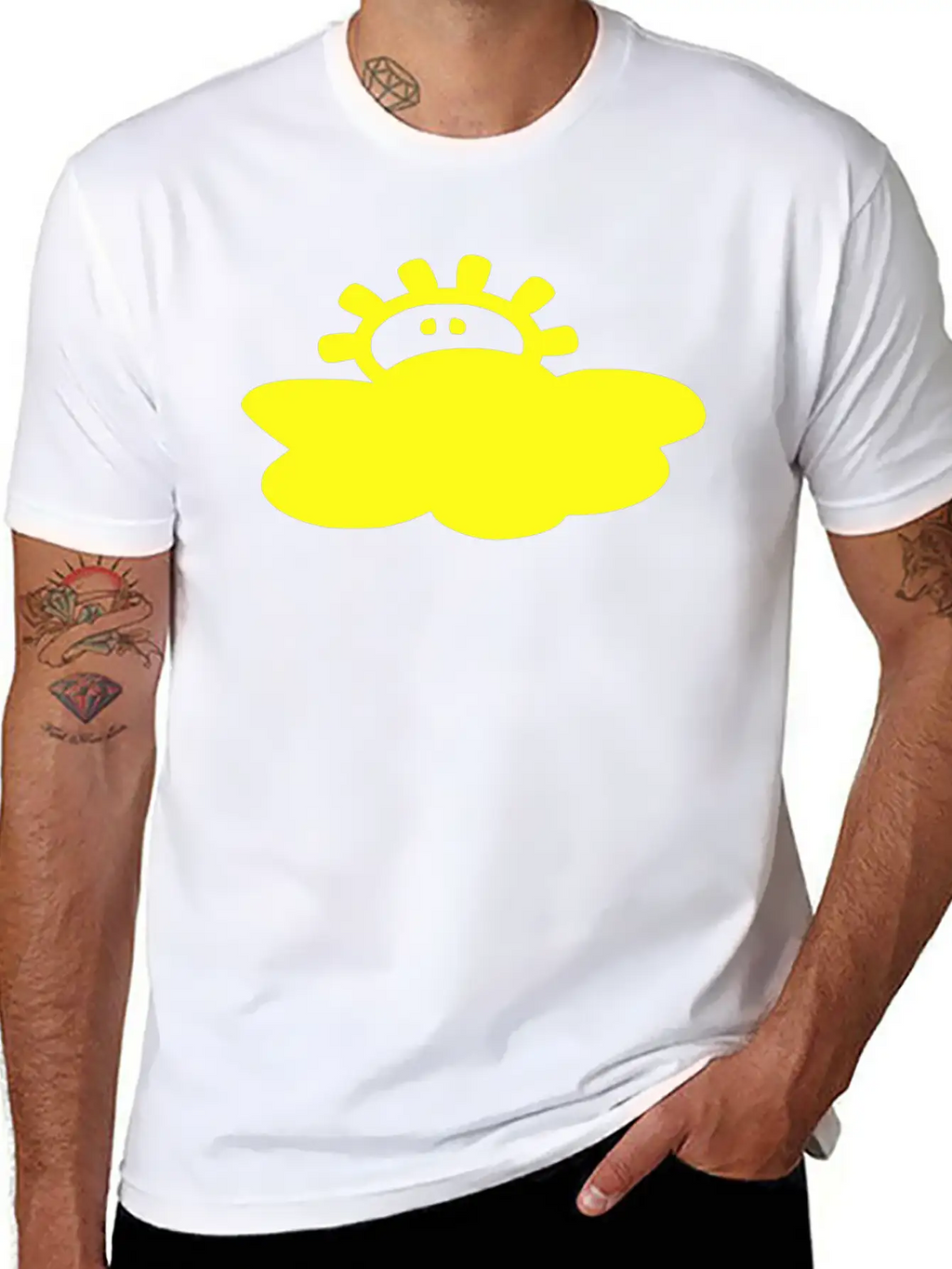 Cloud_sun Weather Vector Stylish Everyday T-Shirt – Unisex Basic Cotton Tee