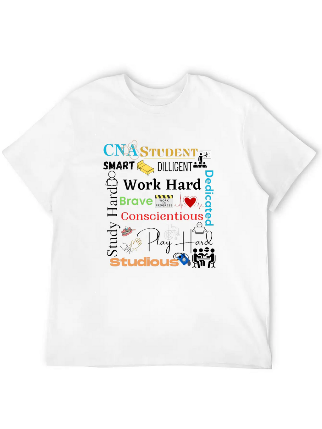 CNA Student Collage Relaxed Everyday Tee – Lightweight And Durable Cotton