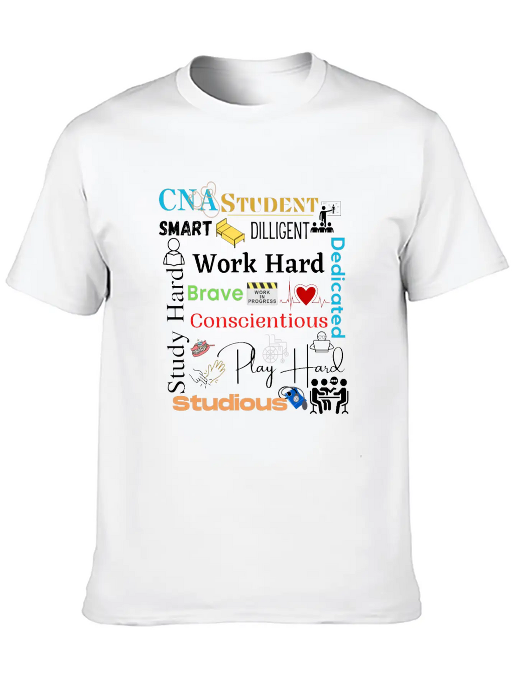 CNA Student Collage Relaxed Everyday Tee – Lightweight And Durable Cotton