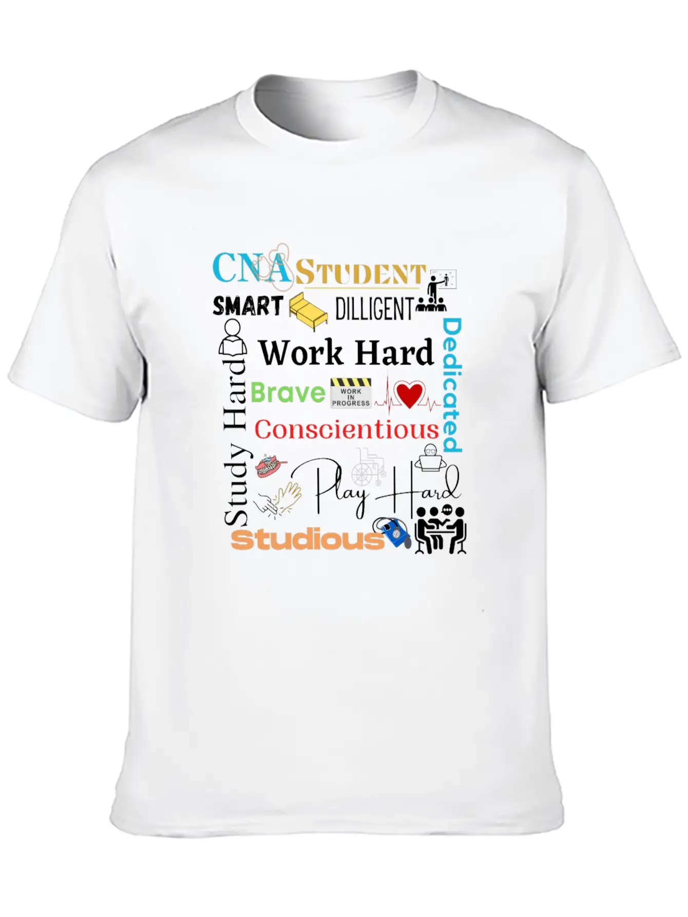 CNA Student Collage Relaxed Everyday Tee – Lightweight And Durable Cotton