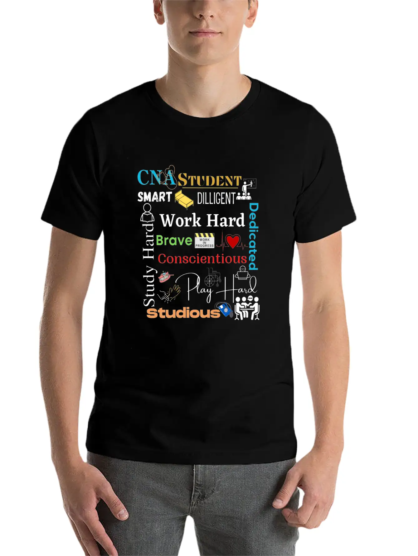 CNA Student Collage Relaxed Everyday Tee – Lightweight And Durable Cotton