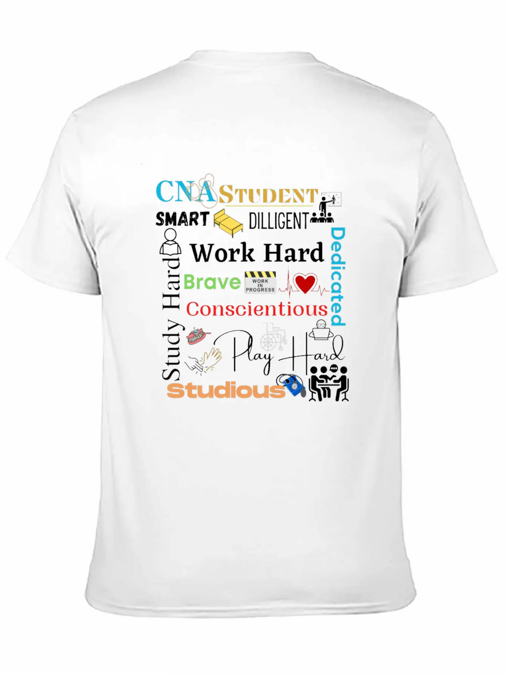 CNA Student Collage Relaxed Everyday Tee – Lightweight And Durable Cotton