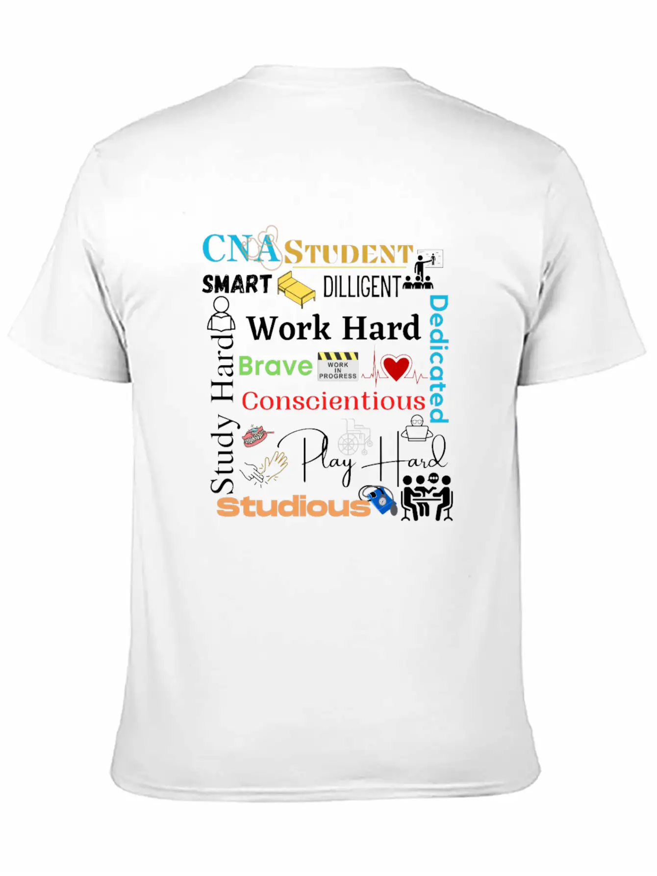 CNA Student Collage Relaxed Everyday Tee – Lightweight And Durable Cotton