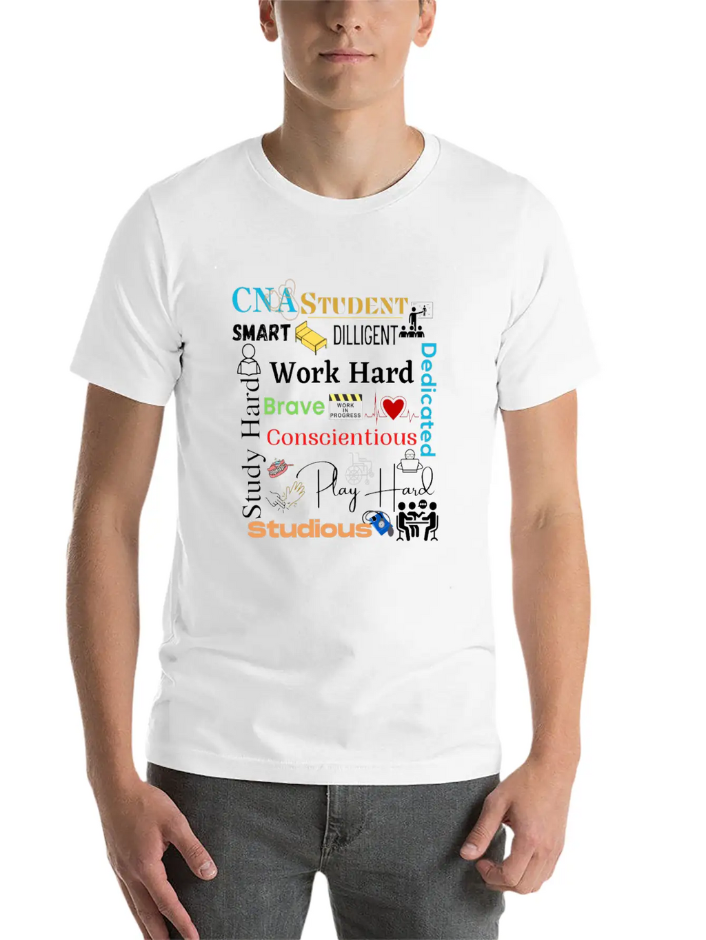 CNA Student Collage Relaxed Everyday Tee – Lightweight And Durable Cotton
