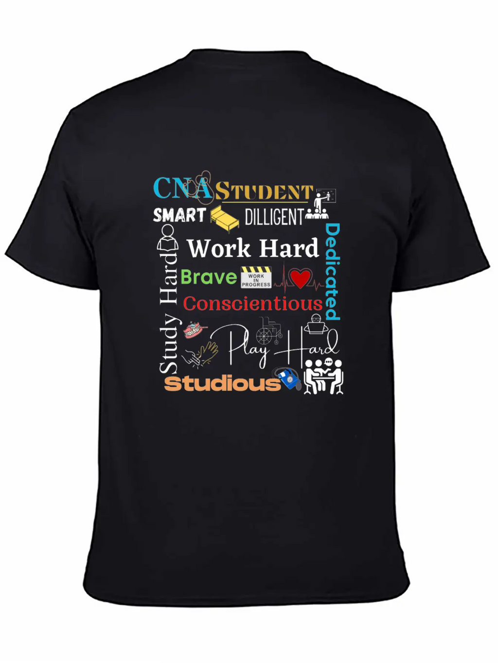CNA Student Collage Relaxed Everyday Tee – Lightweight And Durable Cotton
