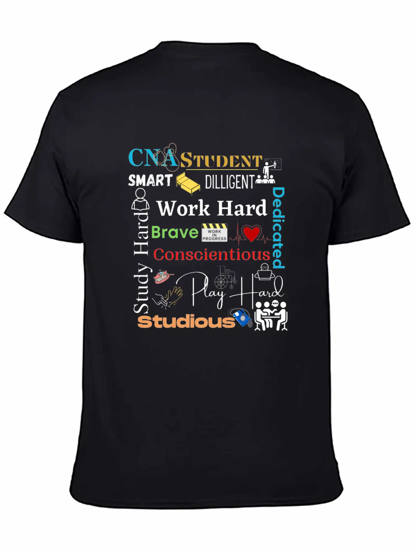 CNA Student Collage Relaxed Everyday Tee – Lightweight And Durable Cotton