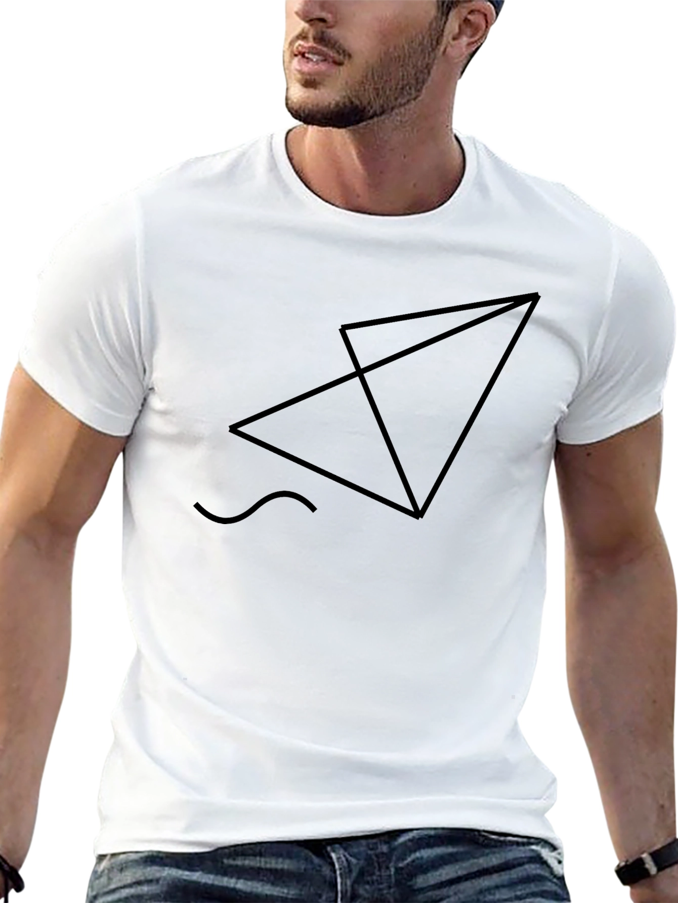 Geometric Graphic Black T-Shirt - Modern Minimalist Tee