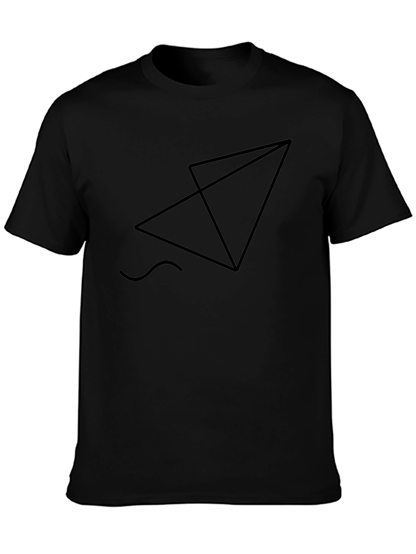 Geometric Graphic Black T-Shirt - Modern Minimalist Tee