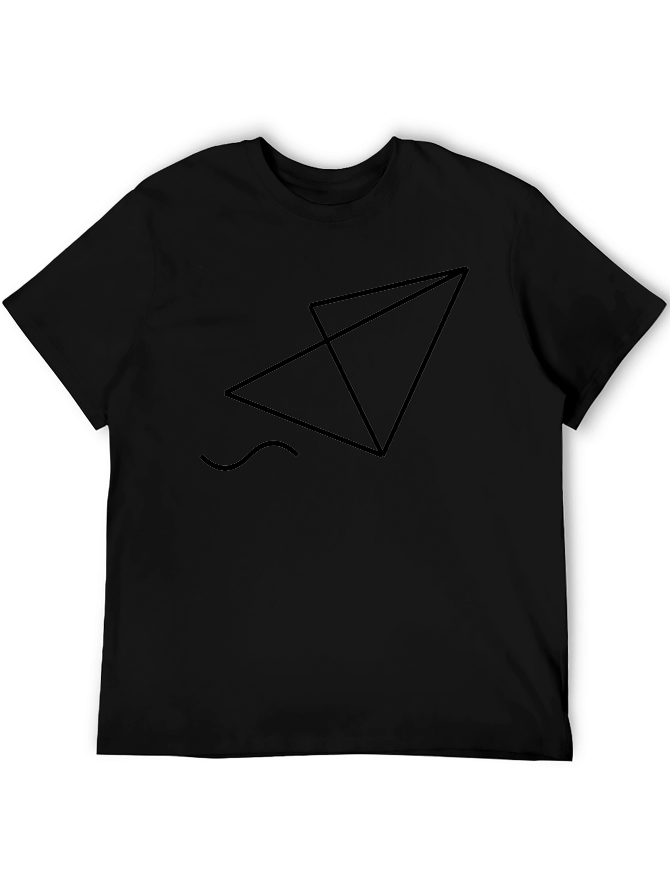 Geometric Graphic Black T-Shirt - Modern Minimalist Tee