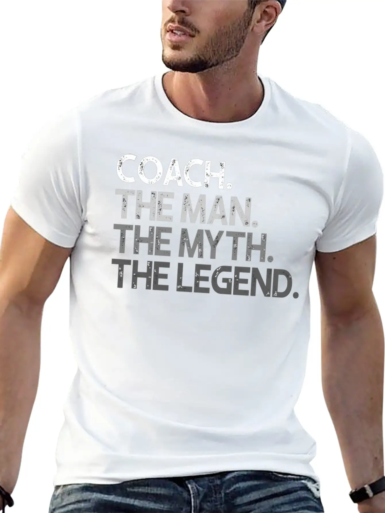Coach Coaches The Man Myth Legend Coaching Basic Graphic T-Shirt – Daily Comfort In Soft Cotton