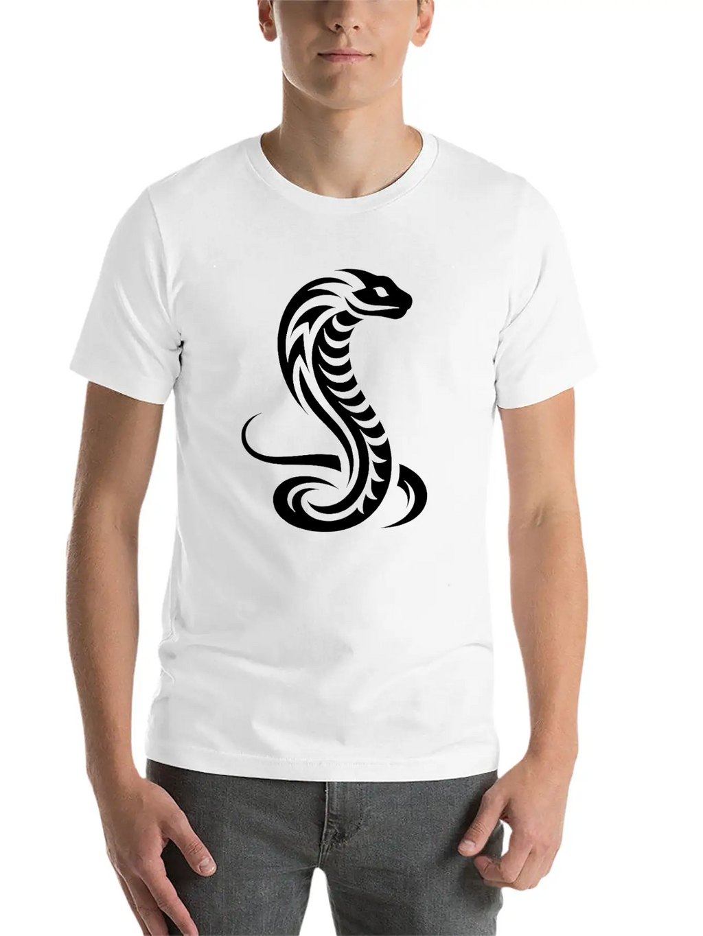 Cobra Schlange Eleganter Tribal Tattoo Style Classic Cotton Tee – Unisex Comfort For Any Season