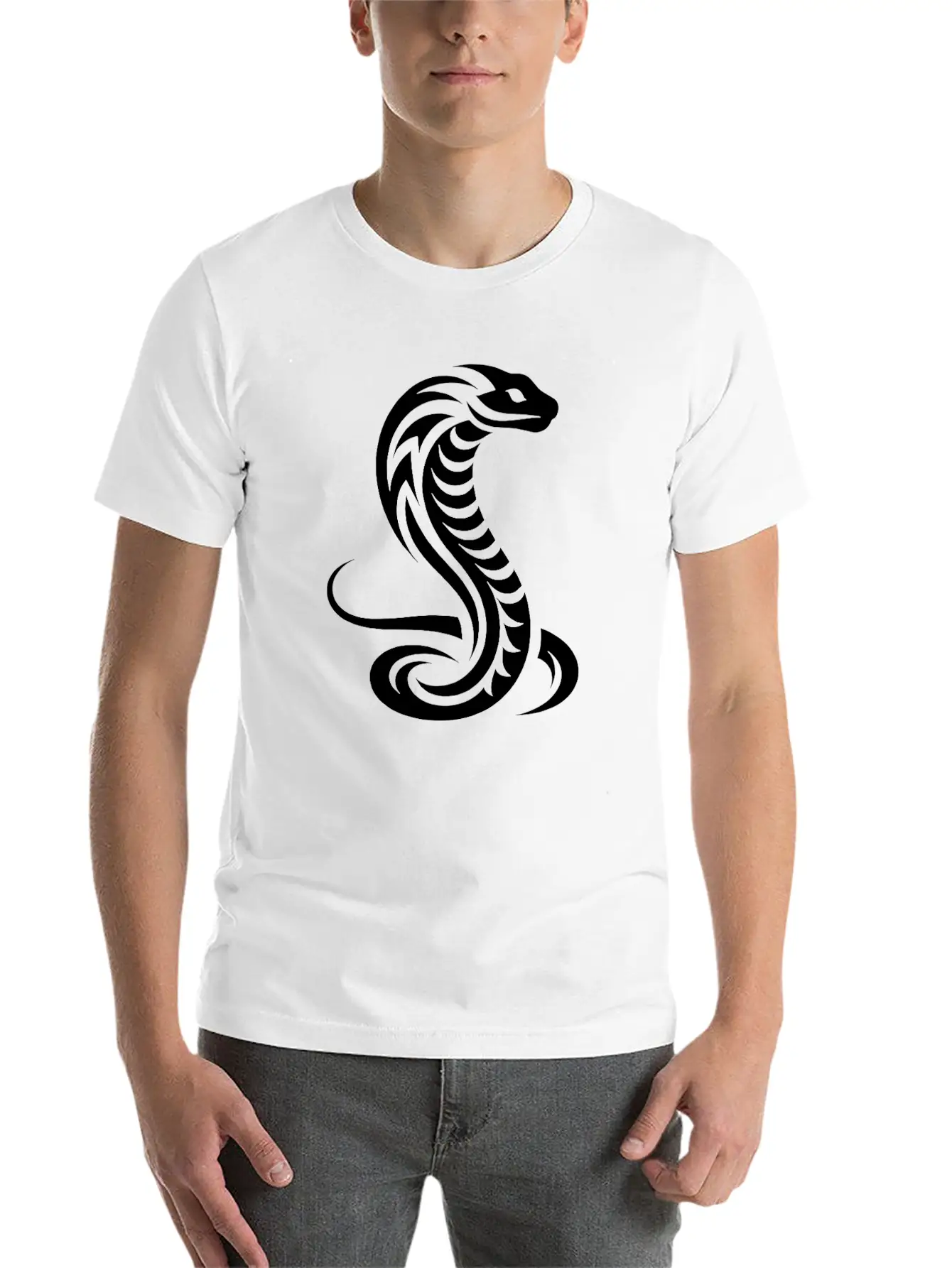Cobra Schlange Eleganter Tribal Tattoo Style Classic Cotton Tee – Unisex Comfort For Any Season