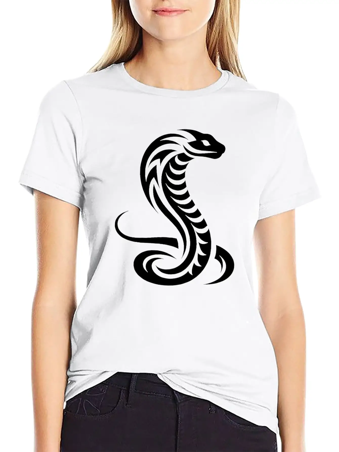 Cobra Schlange Eleganter Tribal Tattoo Style Classic Cotton Tee – Unisex Comfort For Any Season