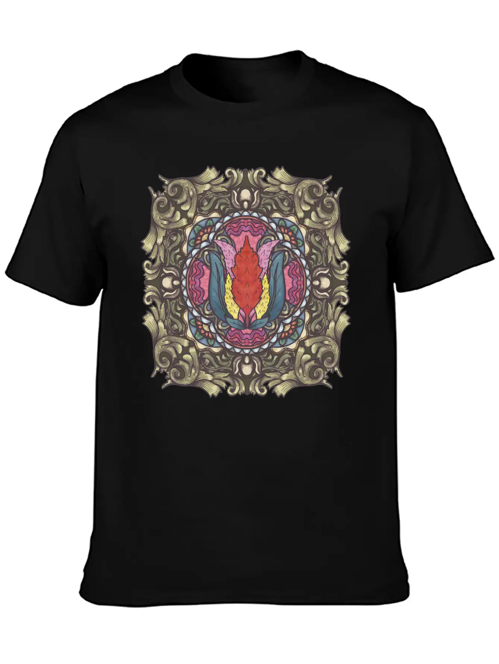 Cockscomb Mandala Relaxed Everyday Tee – Lightweight And Durable Cotton