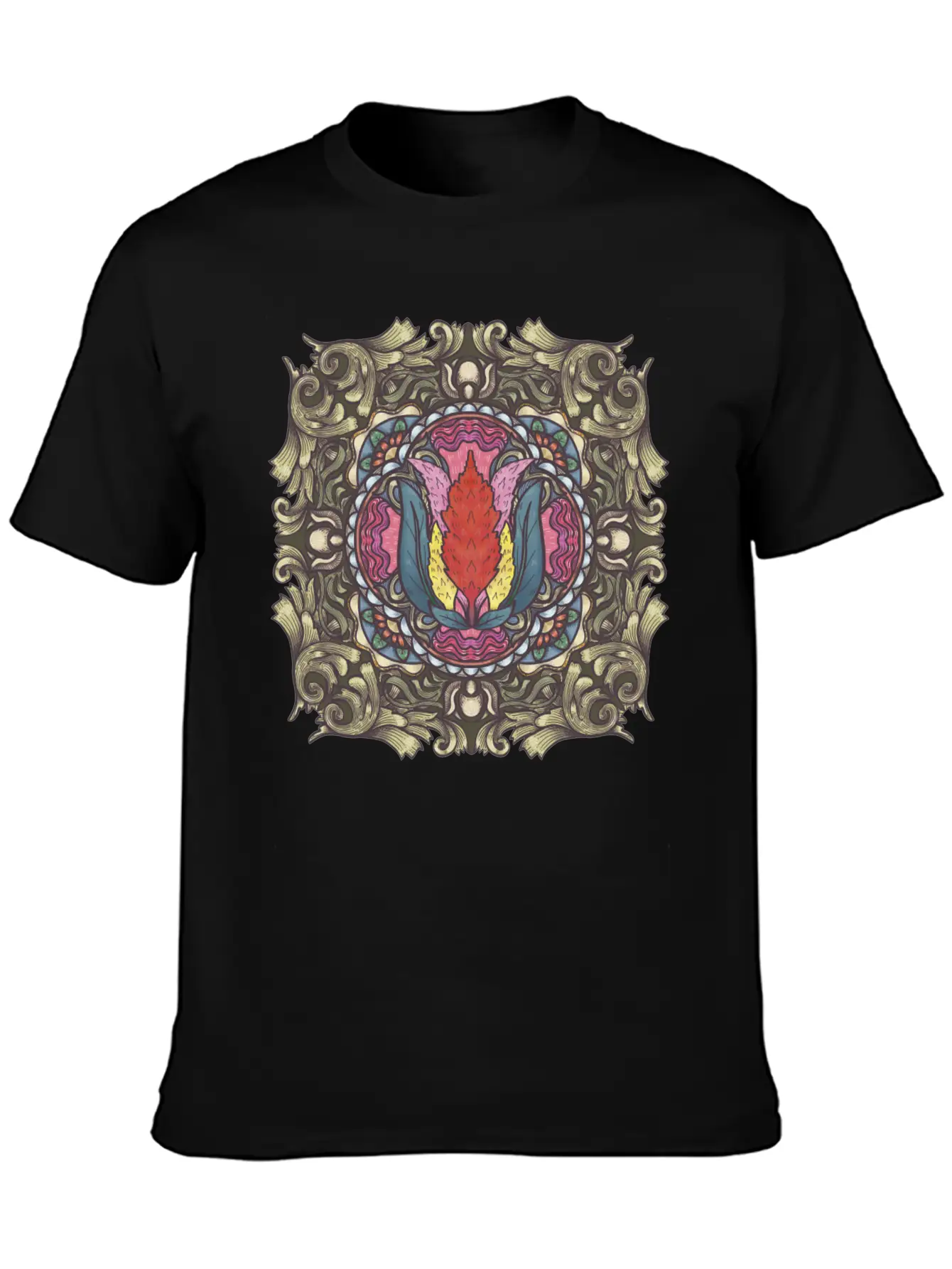 Cockscomb Mandala Relaxed Everyday Tee – Lightweight And Durable Cotton