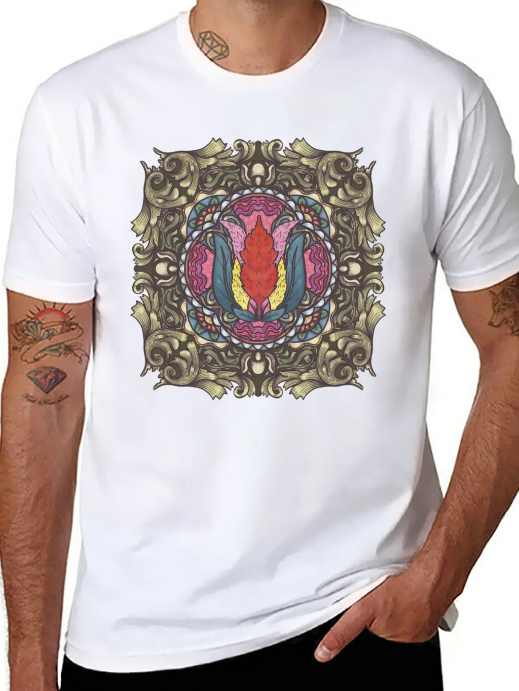 Cockscomb Mandala Relaxed Everyday Tee – Lightweight And Durable Cotton