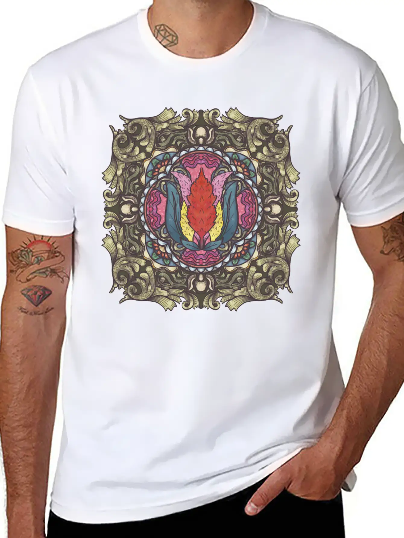 Cockscomb Mandala Relaxed Everyday Tee – Lightweight And Durable Cotton