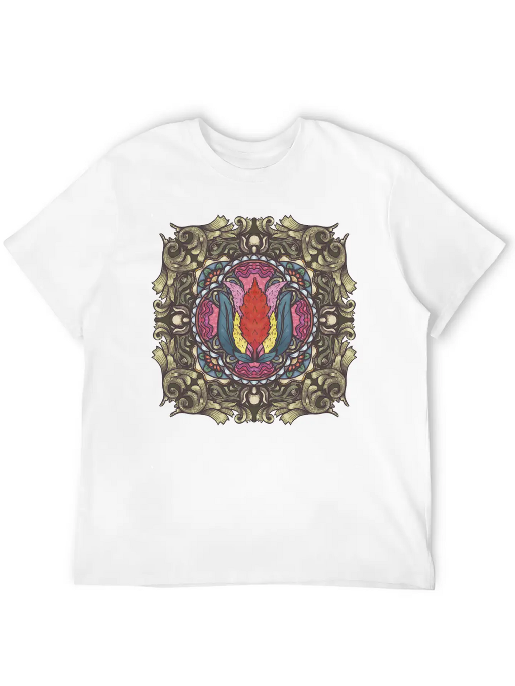Cockscomb Mandala Relaxed Everyday Tee – Lightweight And Durable Cotton