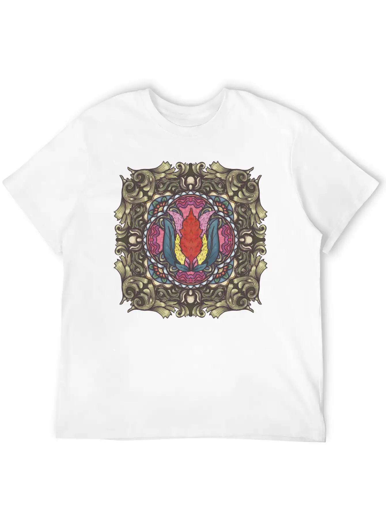 Cockscomb Mandala Relaxed Everyday Tee – Lightweight And Durable Cotton