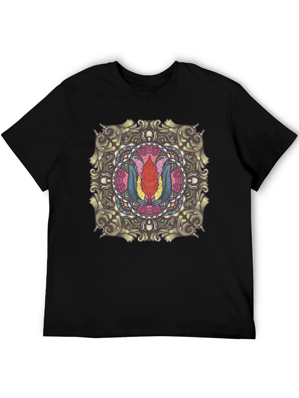 Cockscomb Mandala Relaxed Everyday Tee – Lightweight And Durable Cotton