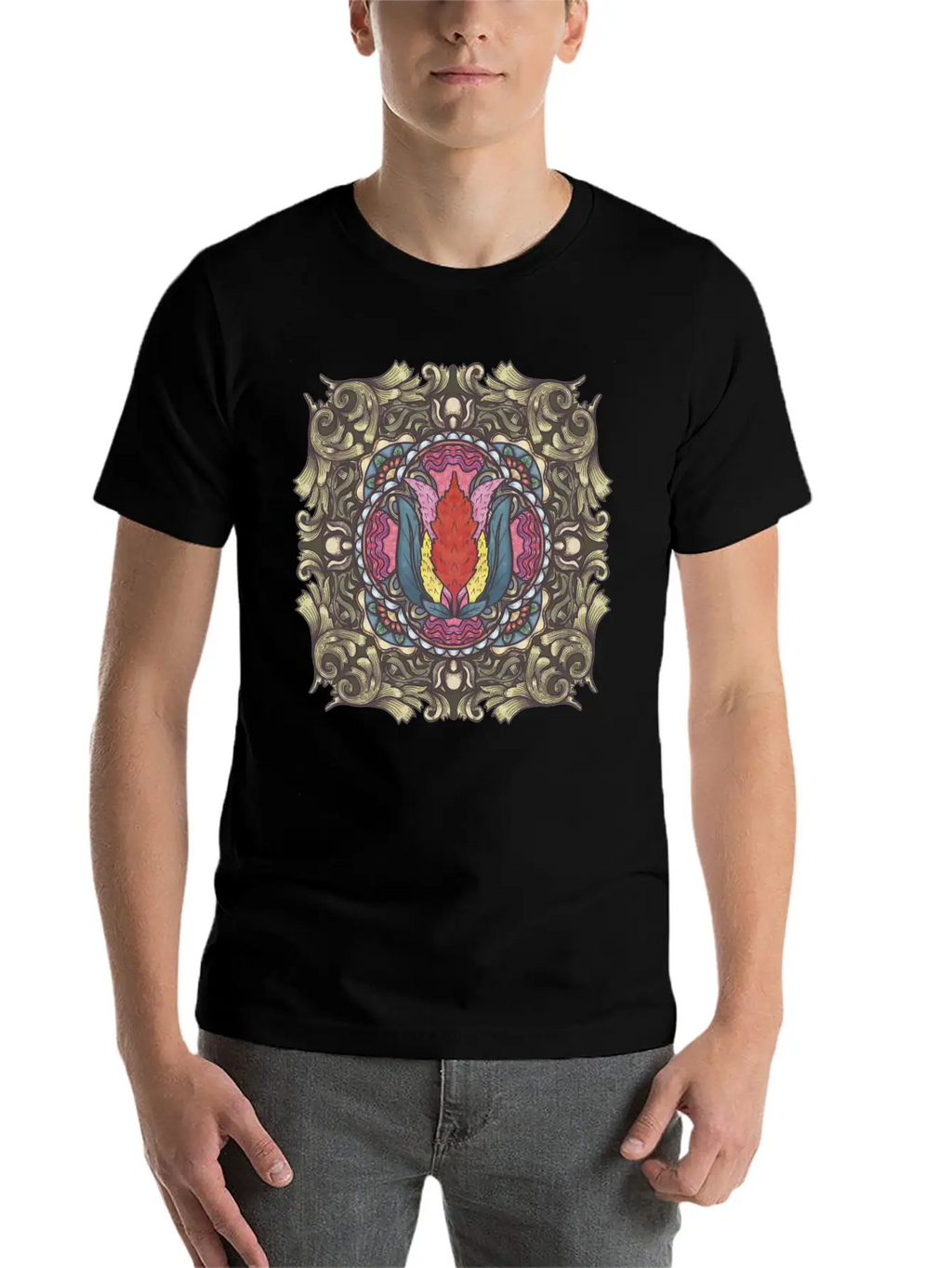 Cockscomb Mandala Relaxed Everyday Tee – Lightweight And Durable Cotton