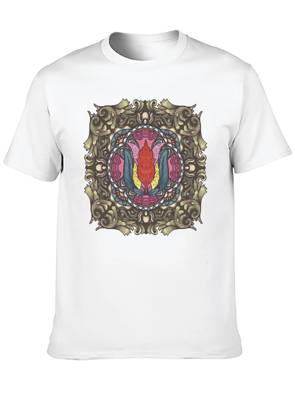 Cockscomb Mandala Relaxed Everyday Tee – Lightweight And Durable Cotton