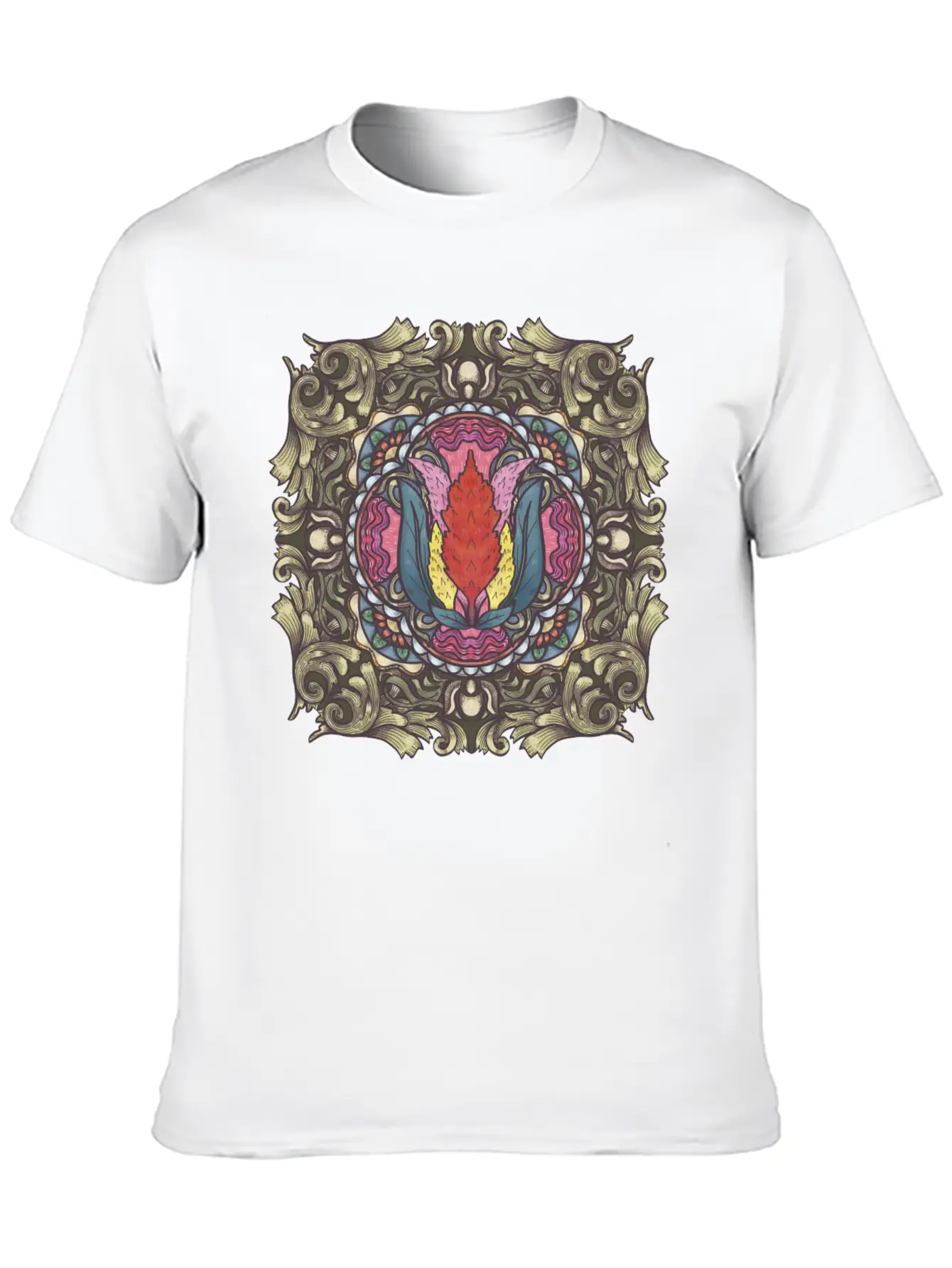 Cockscomb Mandala Relaxed Everyday Tee – Lightweight And Durable Cotton