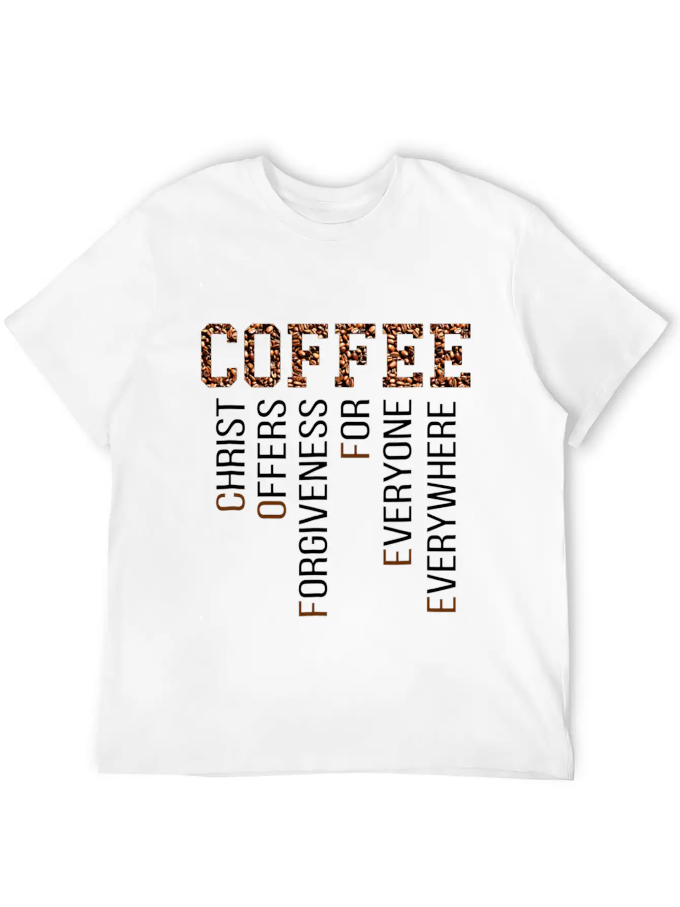 Coffee Christ Offers Forgiveness Everywhere Essential Cotton Tee For Daily Outfits – Unisex Style