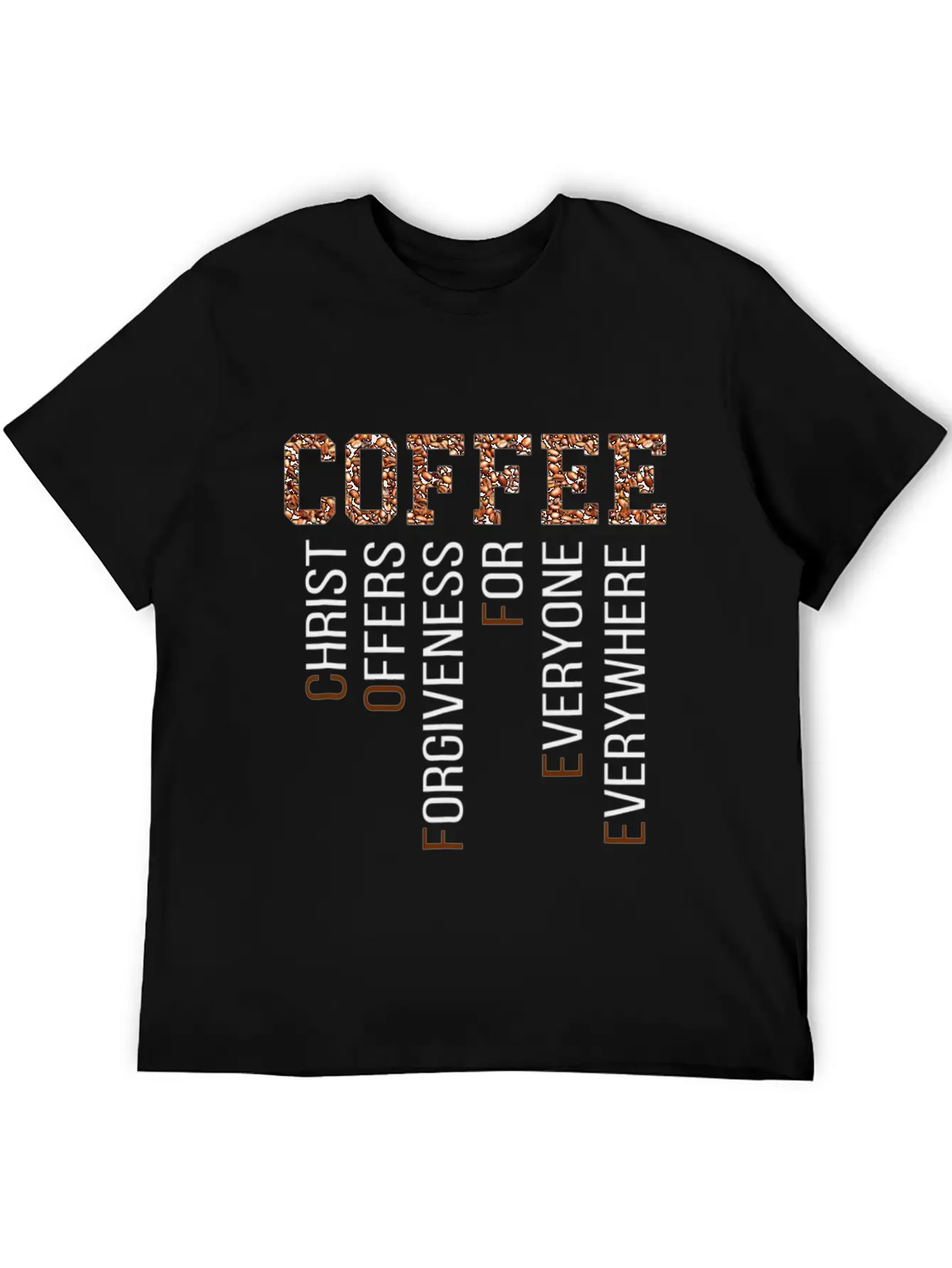 Coffee Christ Offers Forgiveness Everywhere Essential Cotton Tee For Daily Outfits – Unisex Style