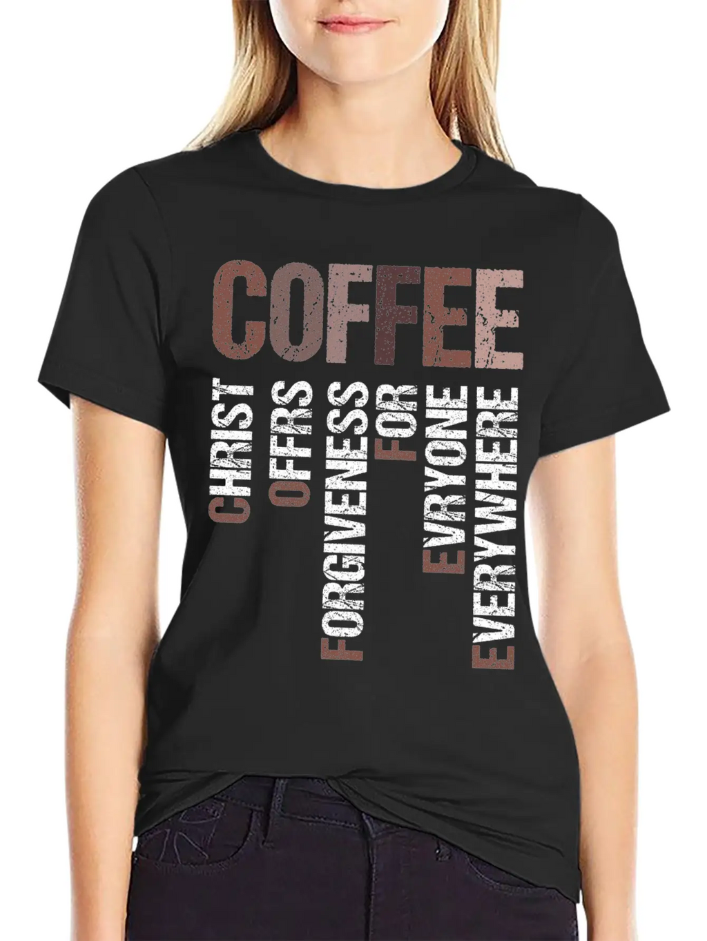 Coffee Christ Offers Forgiveness For Everyone Stylish Everyday T-Shirt – Unisex Basic Cotton Tee