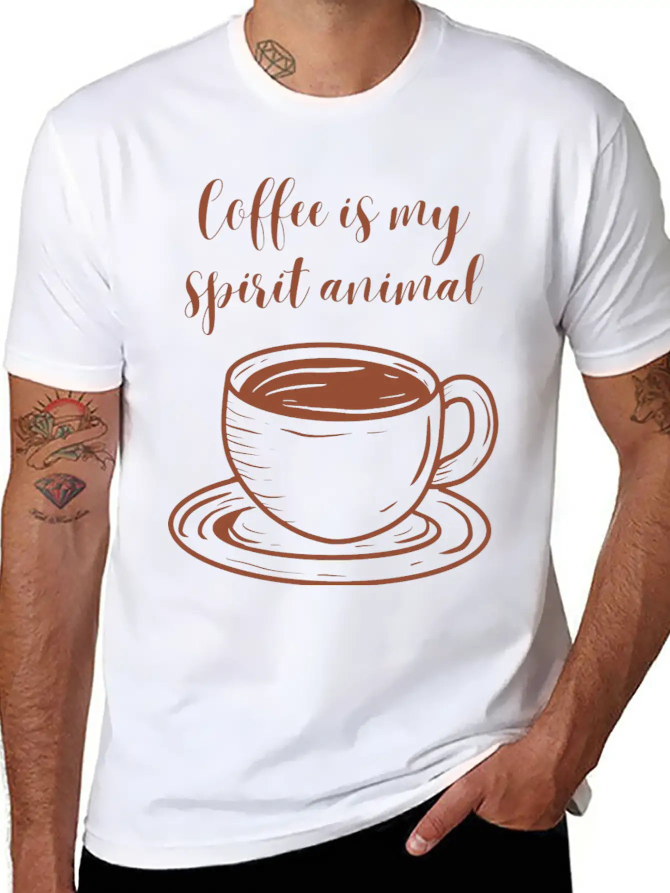 Coffee Is My Spirit Animal Relaxed Everyday Tee – Lightweight And Durable Cotton
