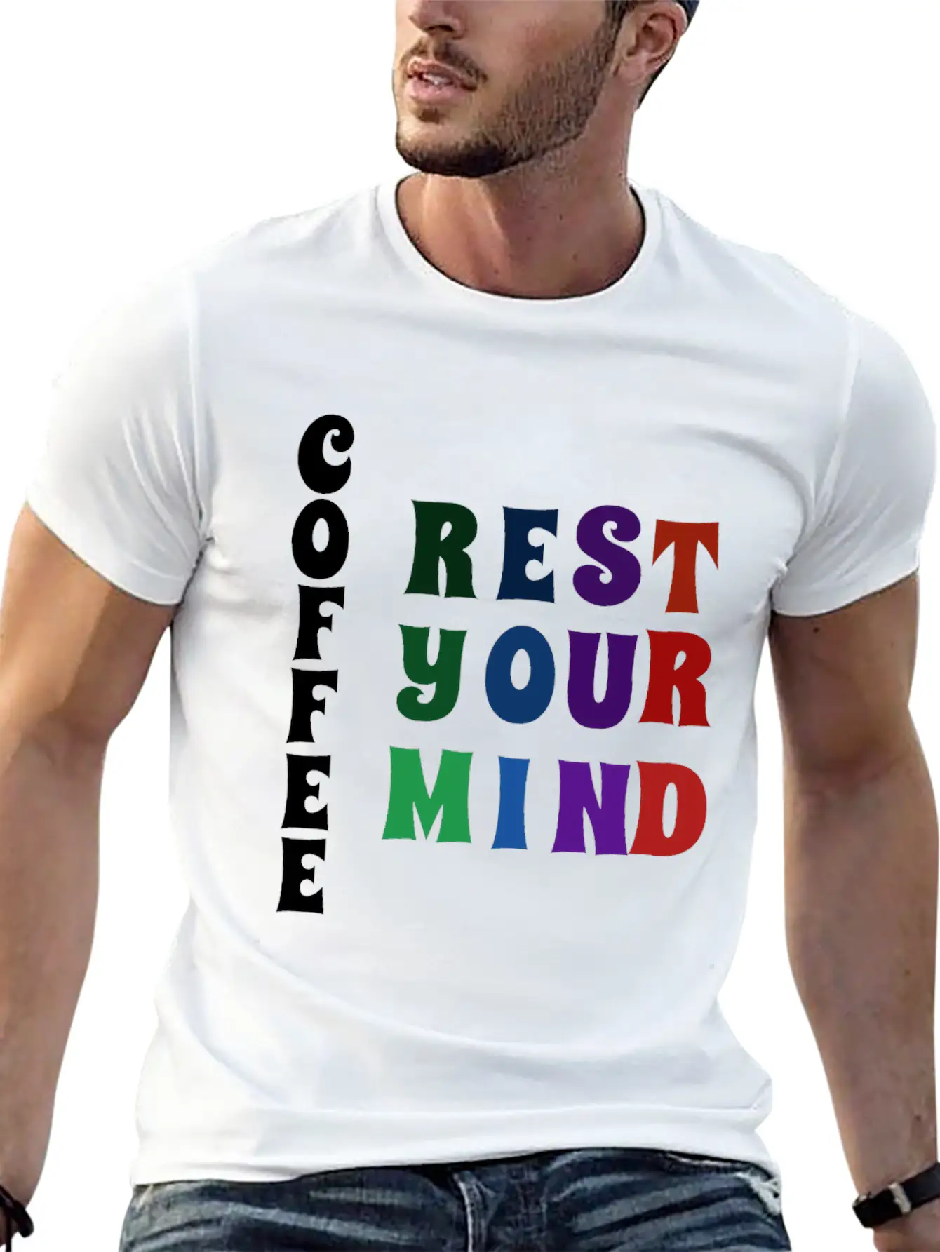 COFFEE REST YOUR MIND Relaxed Everyday Tee – Lightweight And Durable Cotton