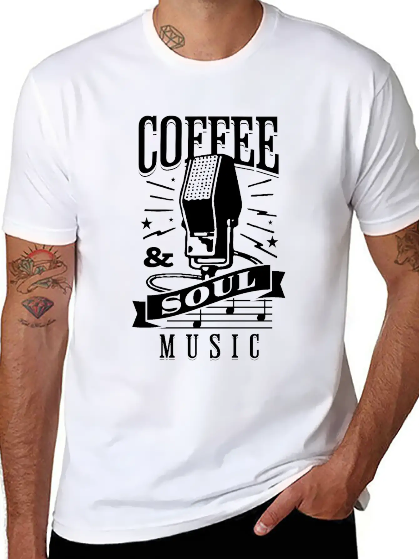 Coffee & Soul Music Stylish Everyday T-Shirt – Unisex Basic Cotton Tee
