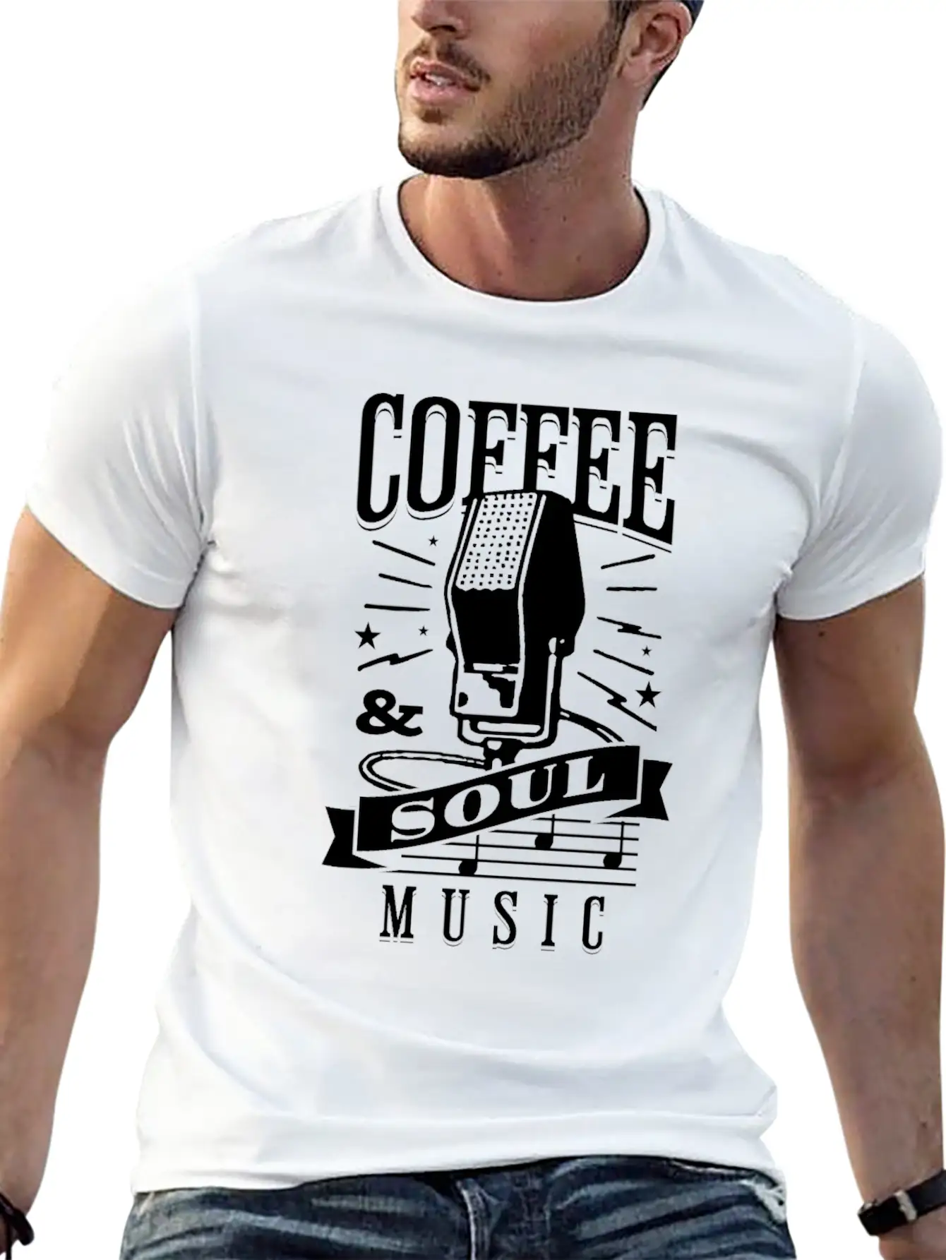 Coffee & Soul Music Stylish Everyday T-Shirt – Unisex Basic Cotton Tee