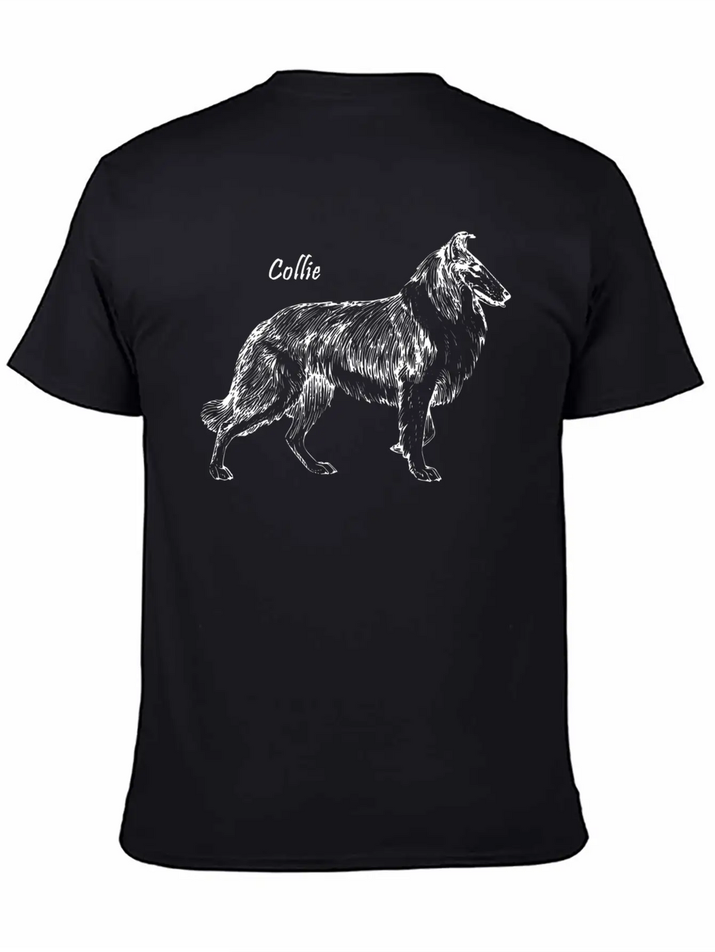Collie Sketch (white) Classic Cotton Tee – Unisex Comfort For Any Season