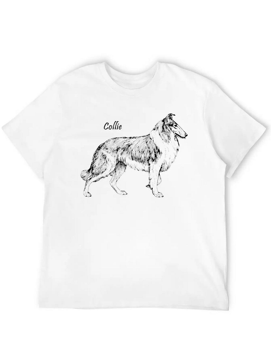 Collie Sketch (white) Classic Cotton Tee – Unisex Comfort For Any Season