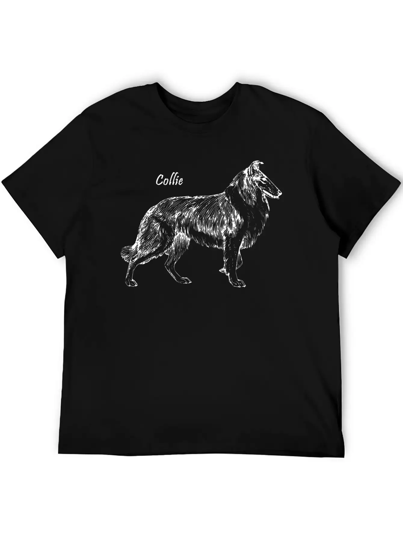 Collie Sketch (white) Classic Cotton Tee – Unisex Comfort For Any Season