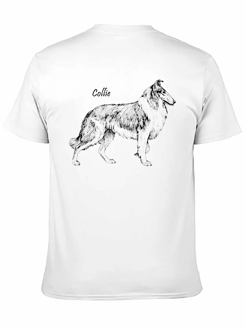 Collie Sketch (white) Classic Cotton Tee – Unisex Comfort For Any Season