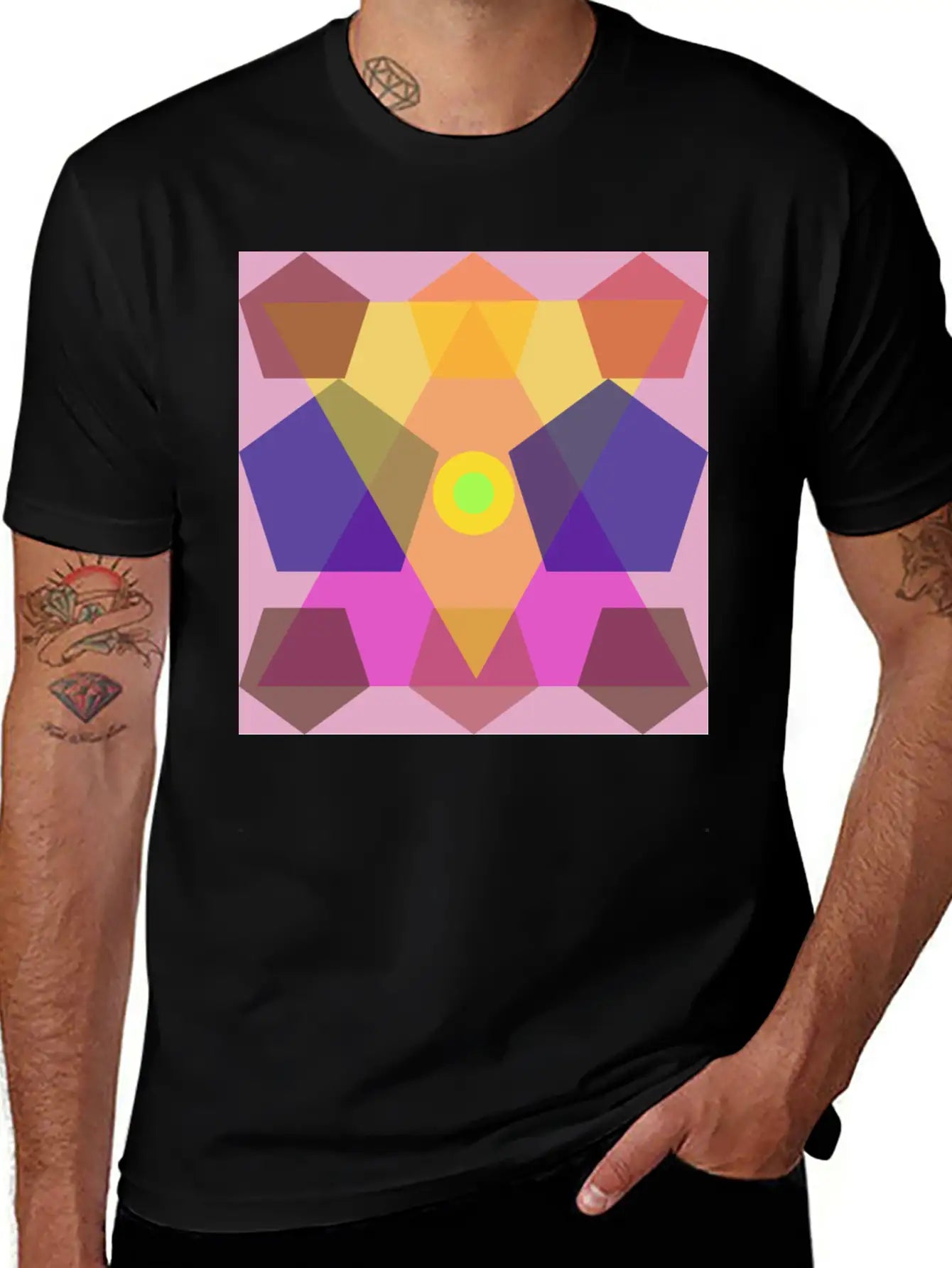 Color And Light Geometry Timeless Short Sleeve Tee – Comfy And Minimalist Design