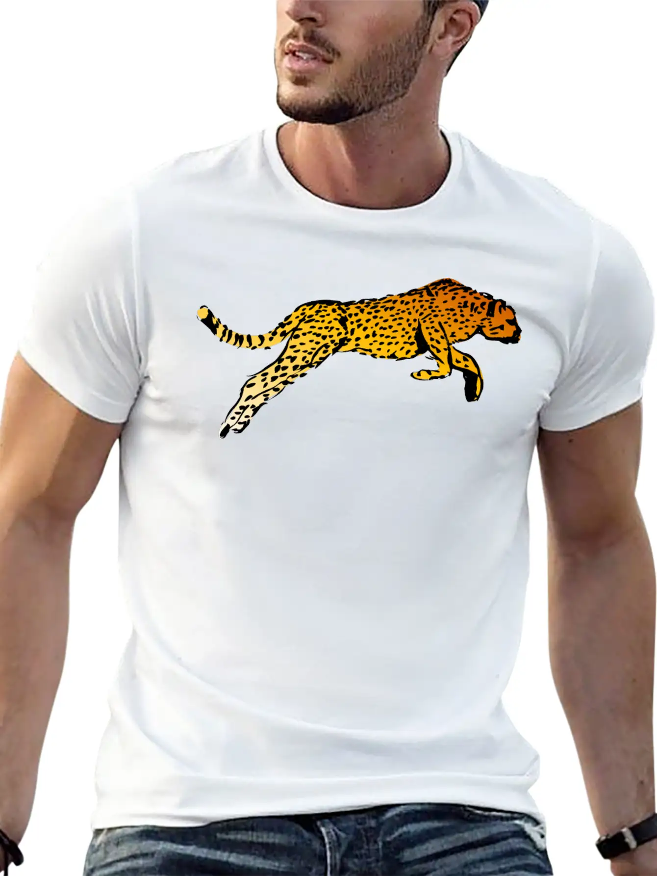 Color Illustration Jaguar 02 Breathable Graphic T-Shirt – Perfect For Casual Days