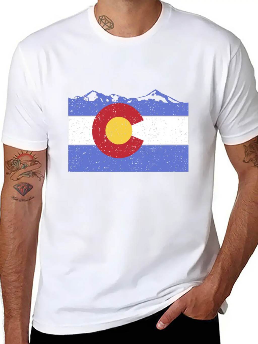 Colorado Flag Moutain' Cool Colorado Flag Day Unisex Casual T-Shirt – Clean Design For Daily Comfort