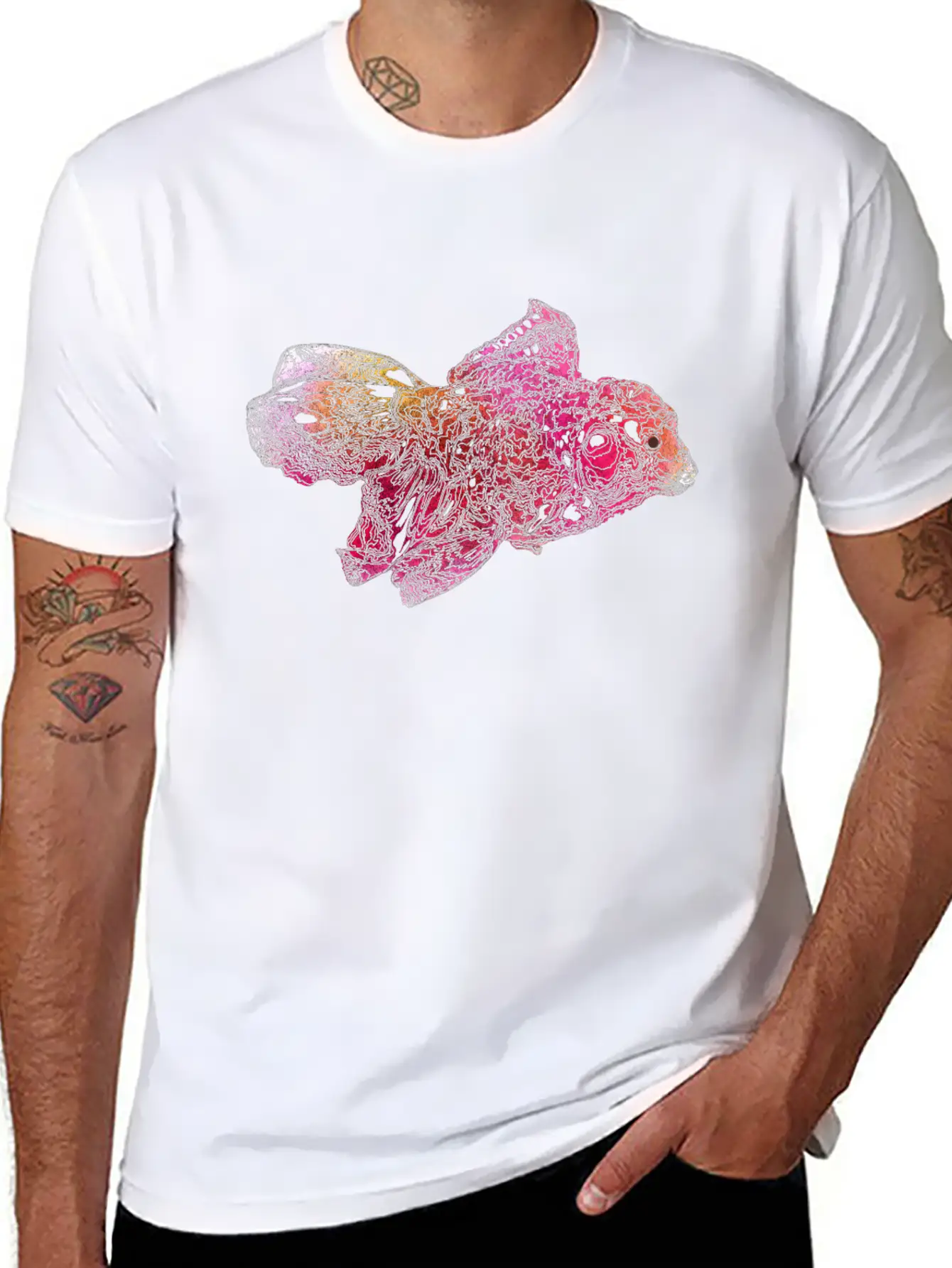 Colored Fish Unisex Casual T-Shirt – Clean Design For Daily Comfort