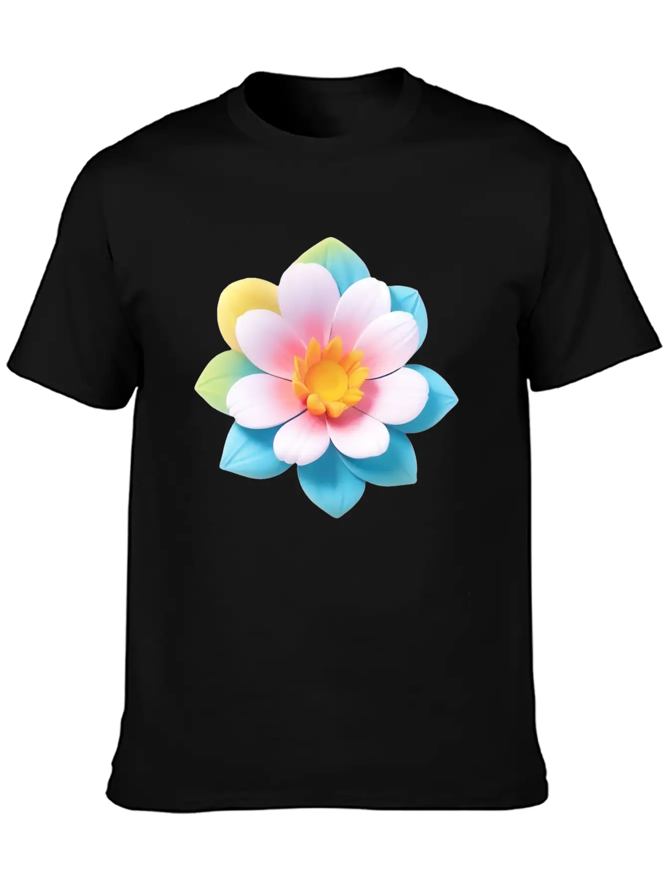 Colorful Cute Flower, 3D Cartoon Style. Modern Fit Casual T-Shirt – Clean And Versatile Design