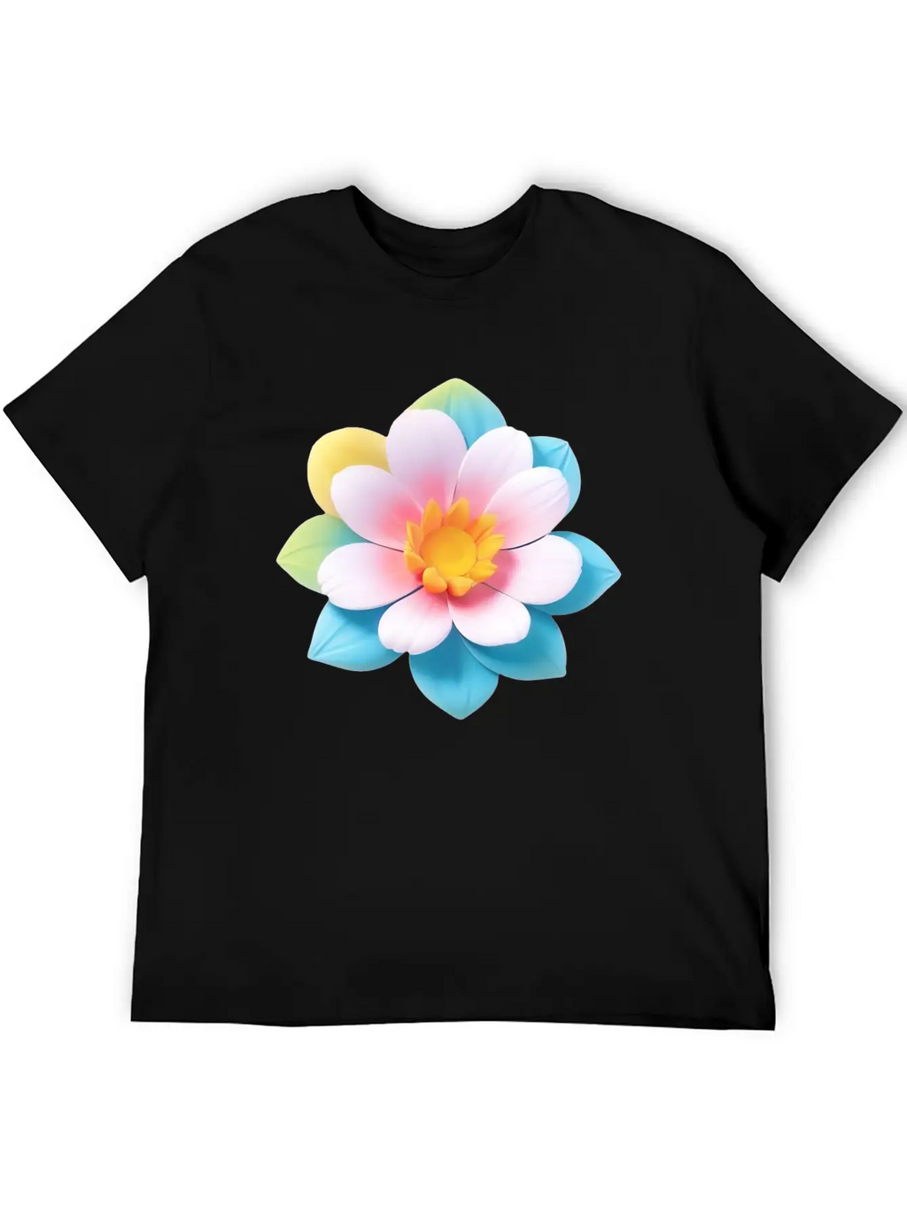 Colorful Cute Flower, 3D Cartoon Style. Modern Fit Casual T-Shirt – Clean And Versatile Design